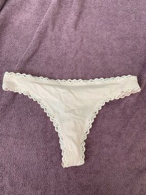 Victoria's Secret Pale Pink Lace-Trim Thong